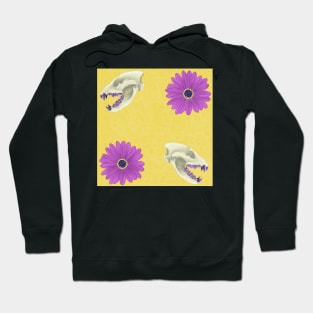 Hyena Skull Floral Yellow Hoodie